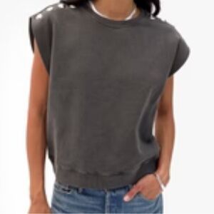 Clare V Charcoal Le Vest Muscle sweatshirt